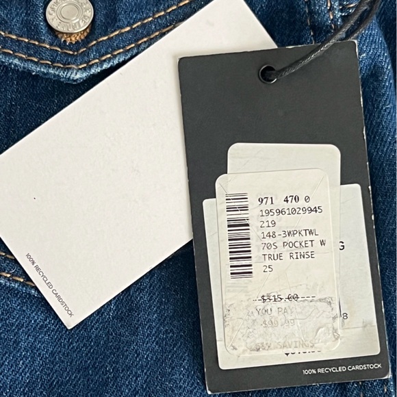 Re/Done NWT Denim Jeans Size 25 US
70s Wide Leg Pocket in True Rinse Blue - Picture 11 of 13